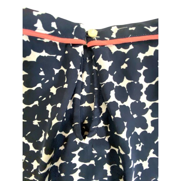 LOFT OUTLET Ann Taylor Top Women’s Abstract Print Blouse Blue White Sz Petite M - Picture 5 of 8